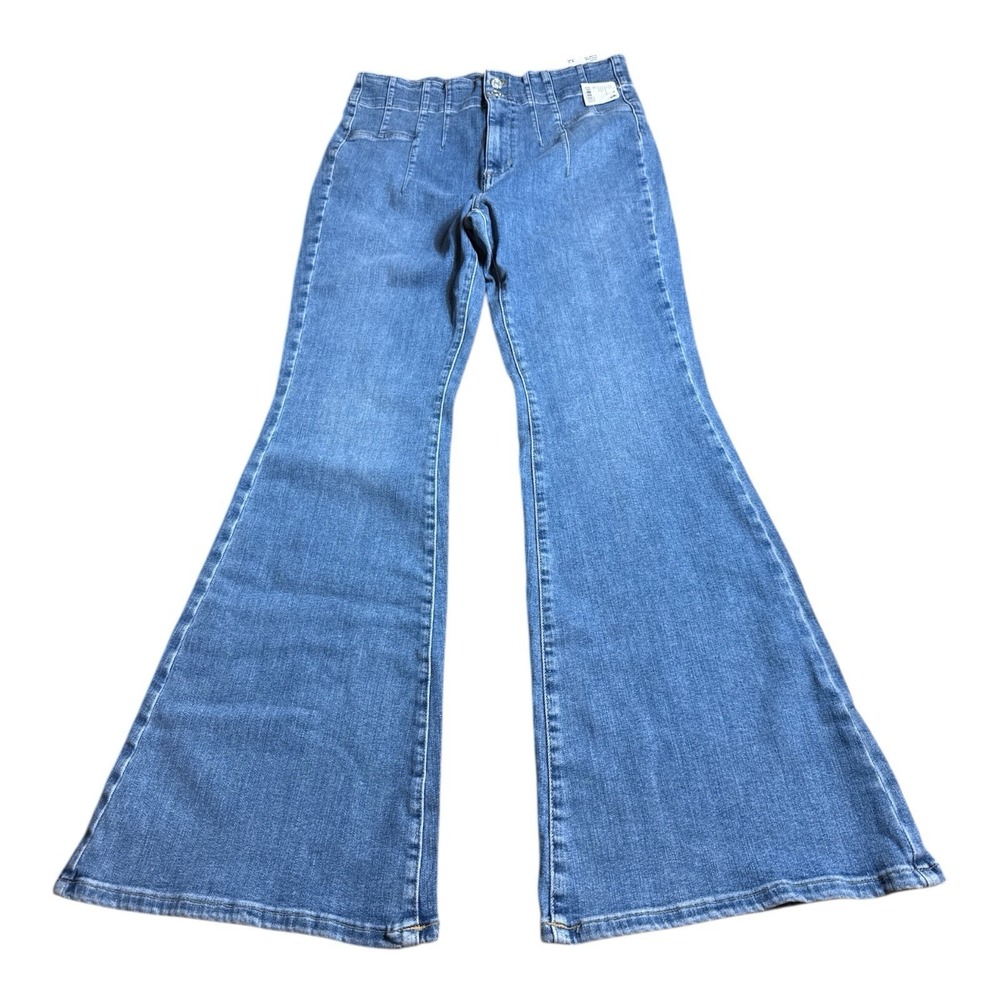 Free People Jeans Jayde High Rise Flare Leg Size 29 Sunburst Blue Boho Cottage